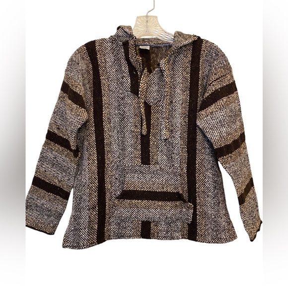 Baja Hoodie Boys Sz 12 Artesanias Brown/Tan Front Pocket - Picture 1 of 7